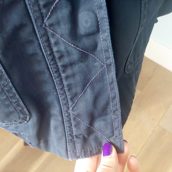 J. Crew Navy Resin-Coated Twill Jacket with Hood - Picture 11 of 15